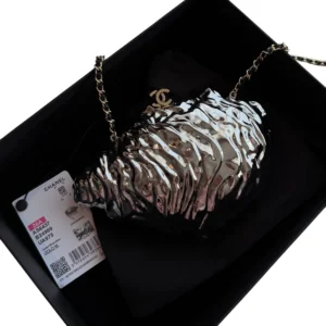 New Chanel Oyster Minaudiere Silver Evening Bag Metiers D'Art 2026
