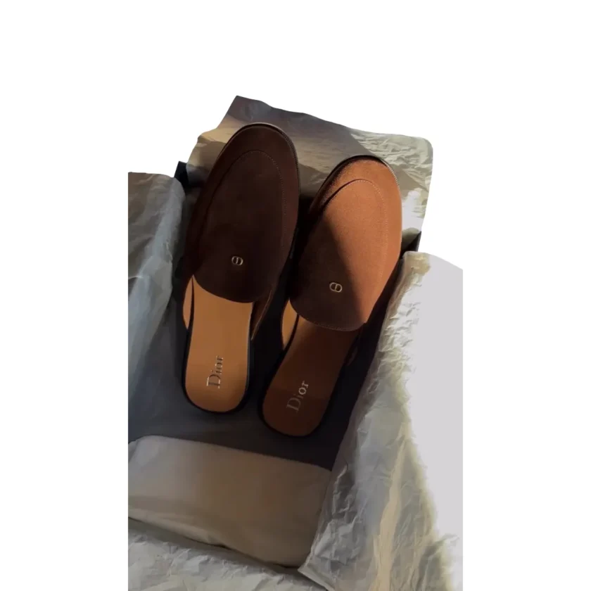 New Dior Antibes Mules Brown Suede Calfskin