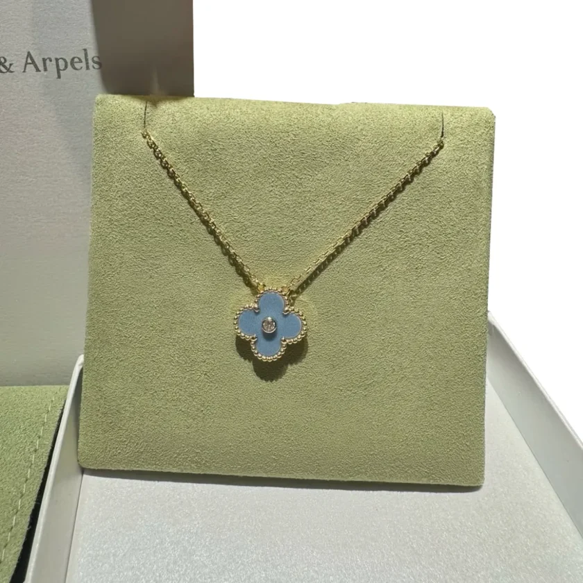 New Van Cleef & Arpels Blue Grey Sèvres Porcelain 2026 Holiday Pendant