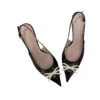 Valentino Garavani Bepointy Slingback Pumps Black Patent Leather Size 40 FR