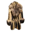 Valentino Garavani Bicolour Beige Brown Striped Shearling Coat with Oversized Fur Collar FW2026