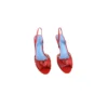 Valentino Garavani Royal 90 Red Leather Slingback Sandals Size 37 FR