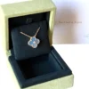 Van Cleef & Arpels Blue Grey Sèvres Porcelain 2026 Holiday Pendant 18k Yellow Gold Diamond