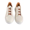 ZEGNA White Leather Triple Stitch Slip On Sneakers Size 43 FR